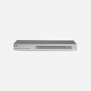 Commutateur KVM Lindy 39527 16 ports VGA vers 2 ports USB A console, montage en rack 1U, châssis métal argent, alimentation secteur 9V 2A, 440x220x44mm - Miniature 3