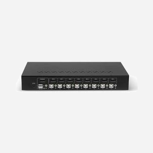 Lindy 39540 Commutateur KVM 8 Ports DisplayPort 4K 60Hz, Hub USB 2.0, Montage Rack 1U, Résolution 3840x2160, Audio, Noir - Miniature 4
