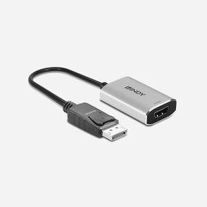 Lindy 41094 Convertisseur DisplayPort 1.4 vers HDMI 2.1 8K@60Hz, 4K@120Hz, HDCP 2.2, HDR, 0.11m, Gris, Chipset RTD2173, Alimentation USB Type-C - Miniature 3