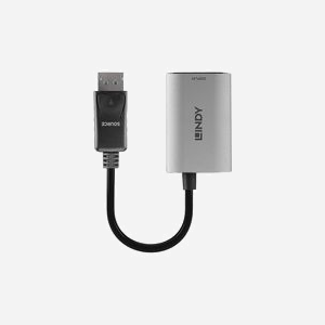 Lindy 41094 Convertisseur DisplayPort 1.4 vers HDMI 2.1 8K@60Hz, 4K@120Hz, HDCP 2.2, HDR, 0.11m, Gris, Chipset RTD2173, Alimentation USB Type-C - Miniature 2