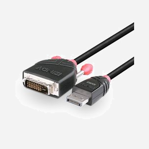 Lindy 41490 Câble Adaptateur Vidéo 1m DVI-D vers DisplayPort Noir, Connecteurs Mâle/Mâle, Plaqué Or, Débit 2.7 Gbit/s, Résolution 1920x1200@60Hz - Miniature 5