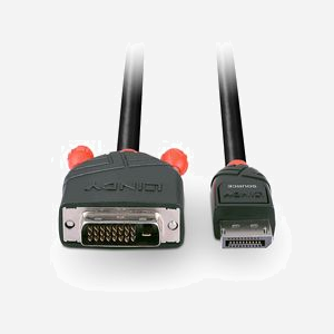 Lindy 41490 Câble Adaptateur Vidéo 1m DVI-D vers DisplayPort Noir, Connecteurs Mâle/Mâle, Plaqué Or, Débit 2.7 Gbit/s, Résolution 1920x1200@60Hz - Miniature 4
