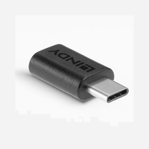 Lindy 41893 Adaptateur USB 3.2 Type C Mâle vers Type C Femelle, 20 Gbit/s, PVC Noir, Contacts Nickel/Or, 26.5x13x7.5mm, REACH/RoHS - Miniature 2