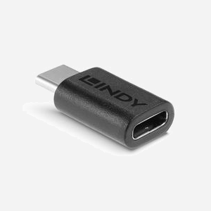 Lindy 41893 Adaptateur USB 3.2 Type C Mâle vers Type C Femelle, 20 Gbit/s, PVC Noir, Contacts Nickel/Or, 26.5x13x7.5mm, REACH/RoHS - Miniature 5