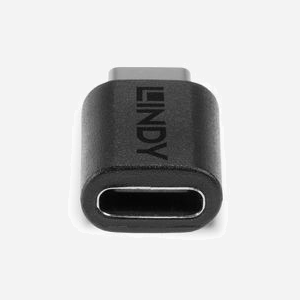 Lindy 41893 Adaptateur USB 3.2 Type C Mâle vers Type C Femelle, 20 Gbit/s, PVC Noir, Contacts Nickel/Or, 26.5x13x7.5mm, REACH/RoHS - Miniature 4