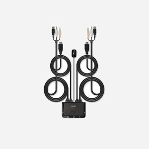 Lindy 42340 Commutateur KVM 2 Ports USB HDMI 1920x1080 Audio Noir, Câbles 0.9m, Compatible Windows, macOS, Linux, 90x70x25mm - Miniature 3