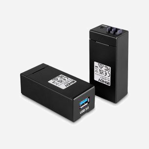 Lindy 42707 - Extender USB 3.0 Fibre Optique 200m - Émetteur/Récepteur AV Noir - Connecteurs LC Duplex - 5 Gbit/s - Alimentation 5V 3A