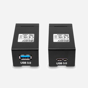 Lindy 42707 - Extender USB 3.0 Fibre Optique 200m - Émetteur/Récepteur AV Noir - Connecteurs LC Duplex - 5 Gbit/s - Alimentation 5V 3A - Miniature 3