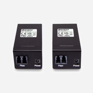 Lindy 42707 - Extender USB 3.0 Fibre Optique 200m - Émetteur/Récepteur AV Noir - Connecteurs LC Duplex - 5 Gbit/s - Alimentation 5V 3A - Miniature 4