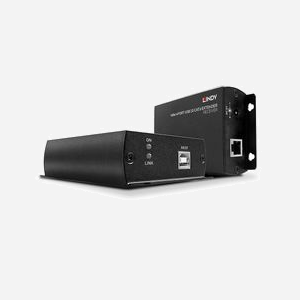 Lindy 42710 Extender KVM USB 2.0 Cat.6 (Émetteur/Récepteur) - Portée 140m, 4 Ports USB 2.0, RJ-45, Alimentation incluse