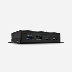 Lindy 43094 Hub USB 3.2 Gen 2 Type-C 4 Ports (2x Type-A, 2x Type-C) 10Gbit/s Boîtier Métal Alimentation Secteur/Bornier 5V 4A - Miniature 1