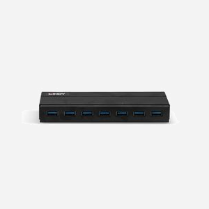 Lindy 43228 Hub USB 3.2 Gen 1 7 Ports Type-A 5Gbps BC 1.2 Charging, Boîtier Plastique Noir, Câble USB A vers B inclus - Miniature 3