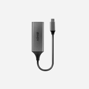 Lindy 43299 Adaptateur USB 3.1 Type-C vers Gigabit Ethernet, Argent, Transfert 5 Gbit/s, Chipset RTL8153, 24x58x16mm, câble 0.135m, CE/FCC/RoHS - Miniature 2