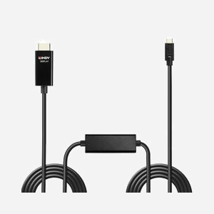 Lindy 43317 Câble Adaptateur USB Type-C vers HDMI 2.0 4K60Hz HDR, 10m, Connecteurs Mâle-Mâle, Contacts Or, Noir, 18 Gbit/s, PVC - Miniature 2