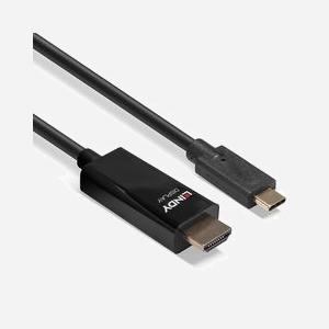 Lindy 43317 Câble Adaptateur USB Type-C vers HDMI 2.0 4K60Hz HDR, 10m, Connecteurs Mâle-Mâle, Contacts Or, Noir, 18 Gbit/s, PVC - Miniature 3