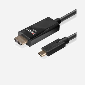 Lindy 43317 Câble Adaptateur USB Type-C vers HDMI 2.0 4K60Hz HDR, 10m, Connecteurs Mâle-Mâle, Contacts Or, Noir, 18 Gbit/s, PVC - Miniature 5