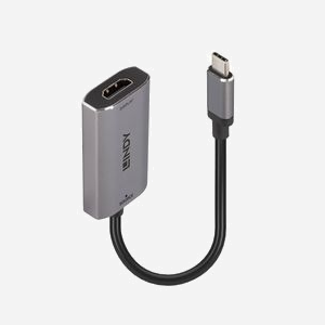 Lindy 43327 Adaptateur USB Type-C vers HDMI 2.1, 8K 60Hz, 4K 120Hz, HDR, HDCP 2.2, 0.11m, Chipset VL103/RTD2173
