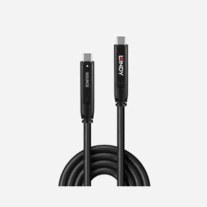 Lindy 43333 Câble USB-C vers USB-C 3.2 Gen 1 (3.1 Gen 1) 10m Noir, AWG21, Diamètre 6.5mm, Blindage Connecteur, PVC, Certifié CE/FCC/RoHS/REACH/CP65 - Miniature 2