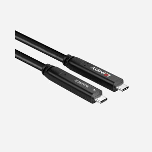 Lindy 43333 Câble USB-C vers USB-C 3.2 Gen 1 (3.1 Gen 1) 10m Noir, AWG21, Diamètre 6.5mm, Blindage Connecteur, PVC, Certifié CE/FCC/RoHS/REACH/CP65 - Miniature 3