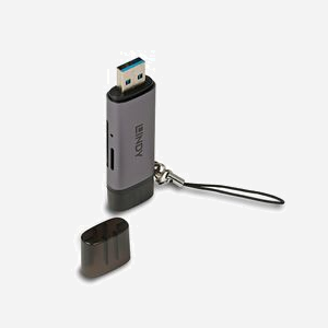 Lindy 43335 Lecteur Cartes Mémoire USB 3.2 Gen 1 Type-A/Type-C, SD/MicroSD, taux transfert 5Gbit/s, Noir/Gris, 78.5x22.5x11mm - Miniature 3