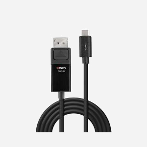 Câble Lindy 43341 USB Type-C vers DisplayPort M/M 1m, 7680x4320 (8K) 144Hz, 32.4Gbit/s, Contacts Nickel, Cuivre AWG34, Conforme CE/REACH/RoHS - Miniature 2