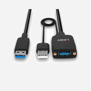 Hub USB 3.2 Gen 2 Lindy 43357, 2 ports Type-A, 100 Mbit/s, Boîtier ABS Noir, Alimentation USB, Câble 35m AWG 22/26, Certifié CE/FCC/RoHS/REACH - Miniature 3