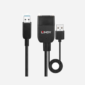 Hub USB 3.2 Gen 2 Lindy 43357, 2 ports Type-A, 100 Mbit/s, Boîtier ABS Noir, Alimentation USB, Câble 35m AWG 22/26, Certifié CE/FCC/RoHS/REACH - Miniature 2