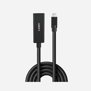 Câble Lindy 43364 USB-C vers USB-C 5m USB 3.2 Gen 2 (3.1 Gen 2) 10Gbit/s Noir, Contacts Nickel, Diamètre 7mm, Blindage Aluminium - Miniature 2