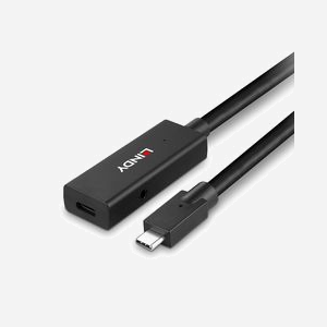 Câble Lindy 43364 USB-C vers USB-C 5m USB 3.2 Gen 2 (3.1 Gen 2) 10Gbit/s Noir, Contacts Nickel, Diamètre 7mm, Blindage Aluminium - Miniature 5