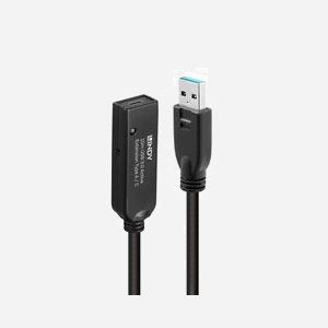 Lindy 43376 Câble USB 3.2 Gen 1 (3.1 Gen 1) 10m USB-A vers USB-C, 5Gbit/s, AWG 24/24/20, Contacts Nickel, PVC Noir, Diamètre 7mm - Miniature 1