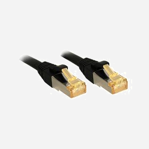 Lindy Câble Réseau 47314 Cat7 S/FTP 15m Noir, Connecteurs RJ-45 Mâle, Contacts Or, 600MHz, AWG26, 10GBase-T - Miniature 1