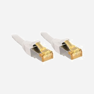 Lindy 47327 Câble Réseau Cat7 S/FTP (S-STP) Blanc 7.5m, Connecteurs RJ-45, 600MHz, Contacts Or, 10GBase-T, AWG26