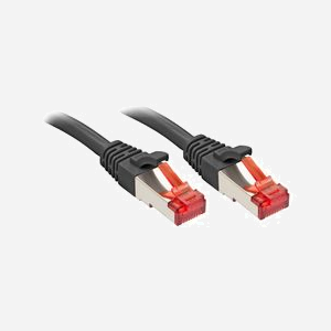 Lindy Câble Réseau Cat6 S/FTP (S-STP) 10m Noir RJ-45/RJ-45, Bande Passante 250MHz, Contacts Or, AWG27, 10/100/1000Base-T(X)