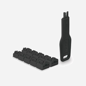 Lindy 47891 Kit de 10 Bloqueurs de Ports RJ-45 Noirs ABS avec Clé - Dimensions 20x74.5x5.9mm, Certifications CE/UKCA/RoHS/REACH
