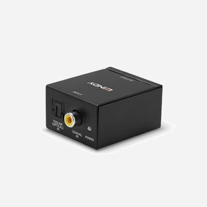 Lindy 70368 Convertisseur DAC Optique/Coaxial vers RCA Stéréo 24bit/96kHz, Entrées TosLink & Coaxial, Sortie Phono G/D, 51x41x26mm, 78g - Miniature 5