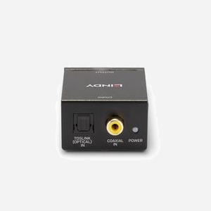 Lindy 70368 Convertisseur DAC Optique/Coaxial vers RCA Stéréo 24bit/96kHz, Entrées TosLink & Coaxial, Sortie Phono G/D, 51x41x26mm, 78g - Miniature 3