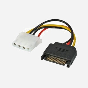 Lindy 70396 Adaptateur Alimentation Molex (LP4) Mâle vers SATA Femelle Multicolore - Connecteurs Droit/Droit pour HDD/Lecteur CD/DVD-ROM