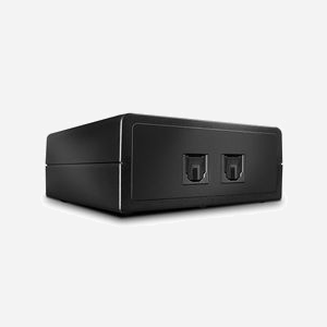 Commutateur Audio Optique Lindy 70436 - 2 Ports Toslink vers 1 Port Toslink SPDIF - Détection Automatique du Signal - 75x65x30mm - Alimentation 5V 1.2A