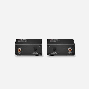 Lindy 70456 Extender Audio Numérique TosLink/Coaxial Cat.6, 150m, support DTS/LPCM, Boîtier Métal Noir, Power over Cable (PoC), Alimentation incluse - Miniature 3