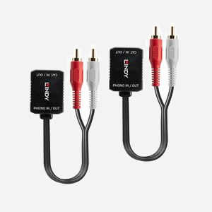 Lindy 70460 Émetteur AV Cat.5/6 Extension Audio RCA 2xRCA vers RJ45, 100m, Noir/Rouge/Blanc, Kit de 2 - Miniature 2
