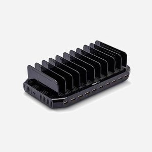 Lindy 73309 Station de Charge USB 10 Ports 5V/2.4A par Port (1.8A si 10 Ports) avec Gestion Intelligente et Séparateurs Plastique, Noir - Miniature 2