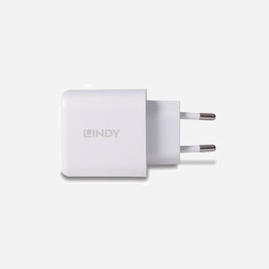 Lindy 73424 Chargeur Secteur Universel Blanc - USB-A 2.0 + USB-C Power Delivery 3.0 30W - Protections Surtension/Courant/Température/Court-circuit - Miniature 5