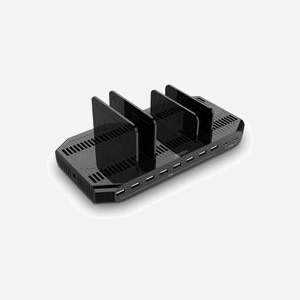 Lindy 73435 Chargeur Secteur 10 Ports USB (8x USB 2.0, 2x USB-C) Quick Charge 3.0, 5V/21A, Câble 0.9m, Compatibilité Smartphone/Tablette, Noir