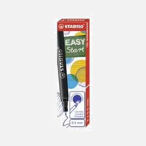 STABILO EASYoriginal Moyen Bleu - Set de 3 Stylos à Bille Effaçable 0.5mm Corps Plastique Bleu - Cartouche d'Encre Bleue - Fabriqué en République Tchèque