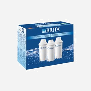 Brita Cartouche filtrante Classic 3-Pack - Filtre eau 100L/cartouche - Compatible Brita - 340g/pack - Recyclable 100% - Dimensions colis: 176x60x137mm - Miniature 2