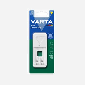 Varta Chargeur Secteur 57656-101-401 pour 2 Piles NiMH AA/AAA, 0.385A, Indicateur LED, Inclut 2 Piles AA (2100mAh) & AAA (800mAh)