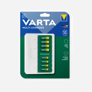 Chargeur Secteur Varta 57659-101-401 pour Piles AA/AAA NiMH (x8) 0.45A - Temps de Charge 4.5h - Indicateurs LED - Incl. Câble USB - 137x101x26mm - Miniature 1