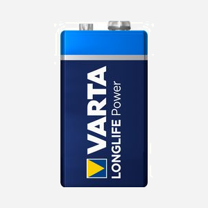 Varta 04922-121-412 : Pack de 2 Piles 9V Zinc/MnO2 (Dioxyde de manganèse) Usage Unique, Hauteur 48.5mm, Poids 46g, Conditionnement Blister - Miniature 1