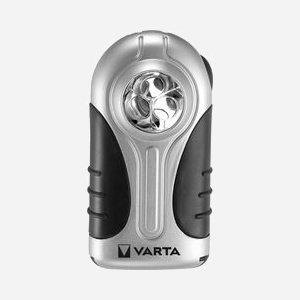 Varta Lampe Torche LED 3xLED 28lm, Corps Plastique/Caoutchouc, Noir/Argent, Alimentation 3xAAA, Autonomie 12h, Distance Faisceau 41m, 98x87mm
