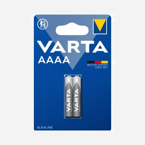Varta 04061-101-402 : Lot de 2 Piles Alcalines AAAA 1.5V, Facteur de Forme Cylindrique, Dimensions 8.2mm x 40.2mm, Poids 6g, Usage Unique - Miniature 1